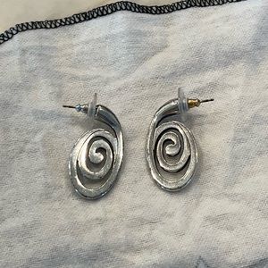 Silver Brighton swirl earrings